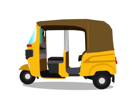 Three wheeler yellow auto-rickshaw | Amazing Tashaa Auto Clipart, Theme Cafe, Auto Cartoon, Side View Drawing, Winnie The Pooh Drawing, Auto Rickshaw, Bajaj Auto, Maa Wallpaper, Three Wheeler