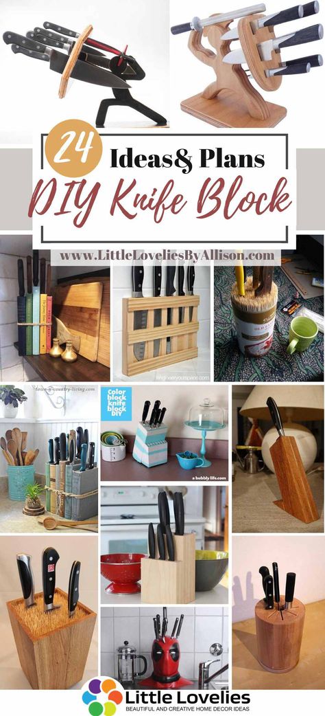 In this article, I have listed 24 DIY knife block ideas that also include steps on how to make each of them. All you have to do is find an excellent DIY knife block idea and start working on it. Book Knife Holder, Diy Knife Storage, Knife Block Ideas, Kitchen Knife Storage Ideas, Knife Block Makeover, Knife Block Diy, Hidden Knives, Hazard Risk, Kitchen Knife Storage