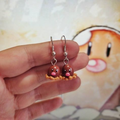 Diglett Pokemon, Geek Earrings, Harajuku Street Fashion, Japan Crafts, Harajuku Street, Harajuku Fashion Street, Pokemon Go, Etsy Crafts, Otaku Anime