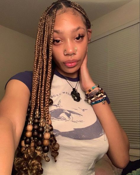 Box Braid Hair Color Ideas, Braids For The Summer, Cute Braided Hairstyles, Braids Hairstyles Pictures, Cute Box Braids Hairstyles, Protective Hairstyles Braids, Pretty Braided Hairstyles, Hairdos For Curly Hair, Braids With Curls