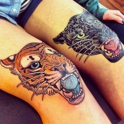 Knee Tattoos, Leopard Tattoos, Panther Tattoo, Tattoo Equipment, Knee Tattoo, 1 Tattoo, Desenho Tattoo, Head Tattoos, Tiger Tattoo