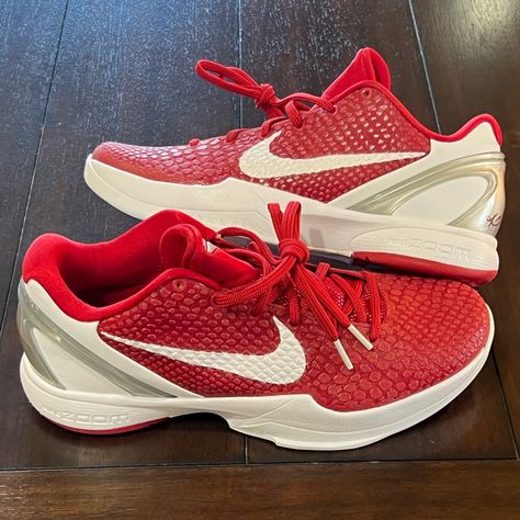 Brand New, Ds, Without Box, 100% Authentic 2011 Nike Air Zoom Kobe 6 “Tb” Varsity Red In Size Men’s 9 These Have Never Been Worn Or Tried On. Completely Ds As The Day I Purchased Them In 2011. Years Back I Purchased 200+ Clear Shoe Totes To Store My Ds Kicks In And Got Rid Of All The Boxes Because I Never Intended To Sell Them. But Since I Haven’t Worn Them In 12 Years, I’m Giving Another Sneaker Head The Opportunity To Own These Beautiful, Rare Nike Air Zoom Kobe Bryant 6 Iv “Tb” Varsity Red’s Cool Basketball Shoes, Basketball Shoes Kobe, Bball Shoes, Hoop Shoes, Nike Kobe Shoes, Kobe Bryant Shoes, Kobe 6, Pinterest Wardrobe, Nike Zoom Kobe