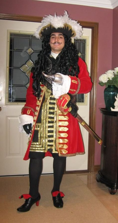 Captain Hook Halloween Costume                                                                                                                                                                                 More Men’s Captain Hook Costume, Caption Hook Costume, Captain Hook Costume Mens, Diy Captain Hook Costume, Captain Hook Halloween Costume, Captain Hook Halloween, Hook Costume, Peter Pan Jr, Captain Hook Costume