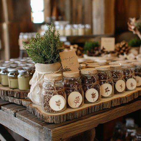 Barn weddings are known for their rustic charm and warm, inviting atmosphere. Choosing the perfect wedding favors for your guests is a thoughtful way to show appreciation while staying true to your theme. From homemade treats to personalized keepsakes, barn wedding favors add a special touch that complements the venue's natural beauty. In this guide, you'll find unique favor ideas that reflect the rustic elegance of a barn wedding and will leave your guests smiling. Mason Jar Candles Mason jar Seasoning Wedding Favors, Low Cost Wedding Favors, Autumn Wedding Favors, Barn Wedding Favors, Homemade Wedding Favors, Seed Wedding Favors, Barn Weddings, Unique Favors, Jar Candles