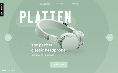 Urbanears fullsize Webpage Design Layout, Banner Design Inspiration, Publicidad Creativa, Ux Design Inspiration, Web Ui Design, Website Design Layout, Website Designs, Web Layout, User Interface Design