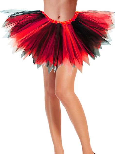 PRICES MAY VARY. Novel Design of Women Red and Black Tutu Skirt: Adult ballet tutu skirt for women is made of 3-layered tulle and elastic waist, which is more layered, fluffy, breathable and light. The elastic waist circumference can be relaxed from 23.6 inch to 40 inch, skirt length: 15.8 inch, suitable for most women. It is see through design without satin lining. Colorful Women Halloween Christmas Tutu Skirt: SUFEINI Halloween Black Red tutu skirt is a combination of two colors. Our black red Red And Black Halloween, Adult Tutu Skirt, Red Tutu Skirt, Princess Tutu Dresses, Black Tutu Skirt, Tutu Women, Tutu Skirt Women, Christmas Tutu, Red Tutu