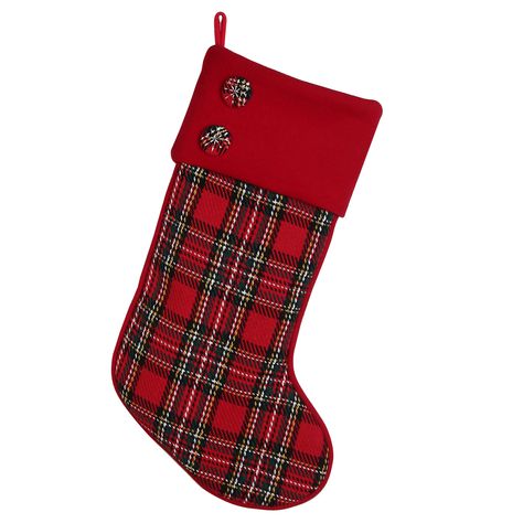 "Buy the 20\" Red Plaid Christmas Stocking by Ashland® at Michaels. Add a lovely touch to your Christmas decorations this year with this pretty stocking by Ashland. Add a lovely touch to your Christmas decorations this year with this pretty stocking by Ashland. Hang it on your fireplace to be filled up with goodies for Christmas morning. Details: Red 8\" x 1\" x 20\" (20.32cm x 2.54cm x 50.8cm) Polyester | 20\" Red Plaid Christmas Stocking by Ashland® | Michaels®" Goodies For Christmas, Stylish Buttons, Red Plaid Christmas, Plaid Christmas Stockings, Plaid Stockings, Christmas Stocking Holders, Charming Christmas, Stocking Holders, Fireplace Mantel