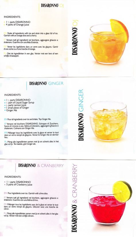 Mixed Drinks With Disaronno, Disaronno Cocktails Recipes, Cocktails With Disaronno, Drinks With Disaronno, Disaronno Drinks Recipes, Disarrono Drinks, Disaronno Cocktails, Disaronno Drinks, Amaretto Drinks