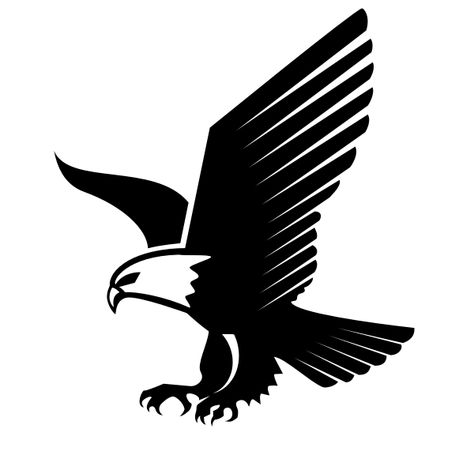 Flying eagle silhouette Flying Falcon, Falcon Drawing, Animal Stencil Art, Eagle Landing, Eagle Silhouette, Eagle Vector, Eagle Drawing, Eagle In Flight, Tattoo Board