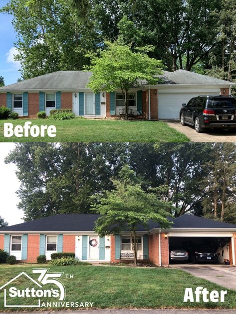 With these Before & After photos, you can see for yourself the difference a new roof can make. These homeowners chose GAF Timberline shingles (Color is Charcoal) with a Golden Pledge warranty. Great job guys! Gaf Timberline Shingles Charcoal, Gaf Charcoal Roof Shingles, Gaf Timberline Shingles, Timberline Shingles, Springfield Illinois, Shingle Colors, Before After Photo, Roofing Contractors, Roof