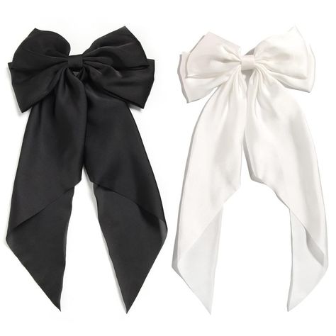 Black White Hair, Bow Tie Hair, Black Hair Bows, Hairpin Accessories, White Hair Bows, Big Hair Bows, Large Hair Bows, Hair Ribbons, Hair Accessories Clips