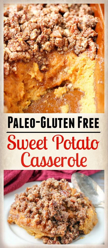 Paleo Sweet Potato Casserole - Real Food with Jessica Gluten Free Sweet Potato Casserole, Paleo Sweet Potato Casserole, Paleo Thanksgiving Recipes, Aip Meals, Paleo Thanksgiving, Keto Thanksgiving, Christmas Yummies, Gluten Free Sweet Potato, Pecan Topping