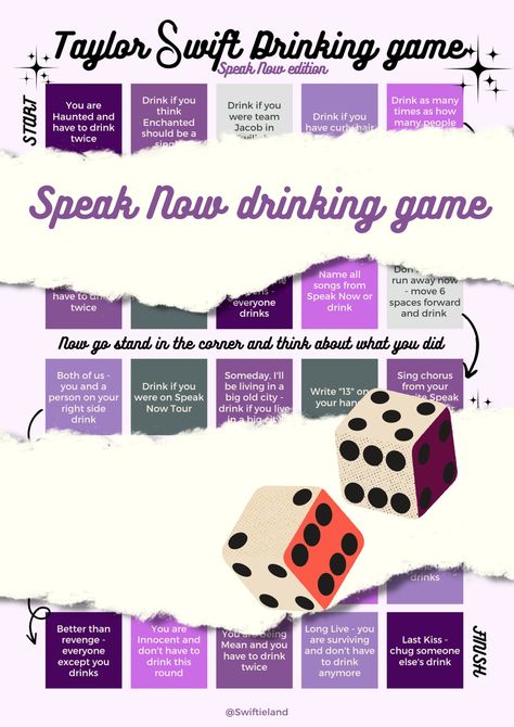 Taylor Swift Inspired Speak Now Party Drinking Board Game Swiftie Gift Bachelorette Birthday Printable Taylor Swift DIGITAL - Etsy Taylor Swift Drinking Game, Speak Now Party, Swiftie Sleepover, Printable Taylor Swift, Drinking Board, Drinking Board Games, Taylor Swift Inspired, Taylor Swift Party, Board Game Design