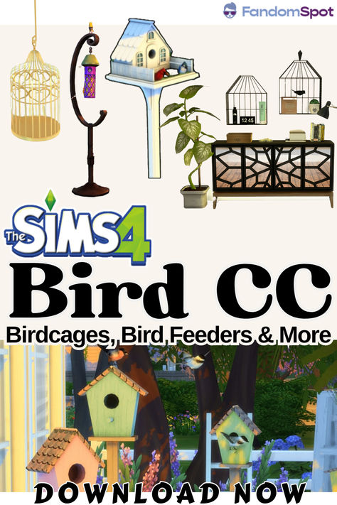 Minecraft Bird Cage, Sims 4 Bird Cc, Sims 4 Animal Shed Cc, Sims 4 Cc Terrarium, The Clutter Cat Sims 4, Brand New Day, Decorative Bird Houses, Decorative Sculpture, Afternoon Tea Parties