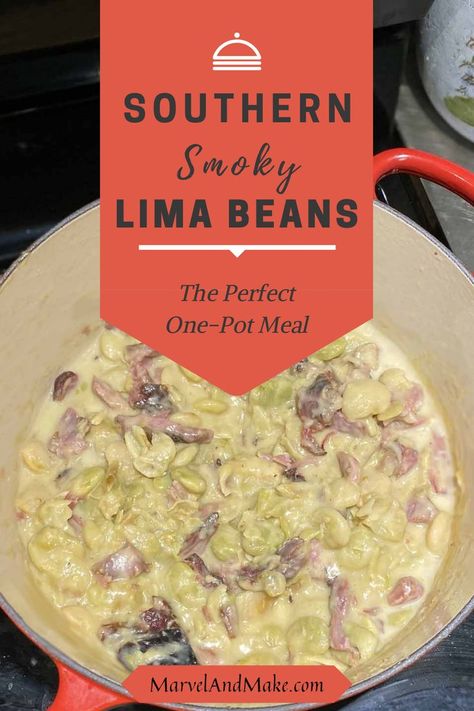 This recipe is southern, hearty, nourishing, and EASY. It’s also only three ingredients. The key, as with any winning meal, is that those ingredients are quality. https://marvelandmake.com/southern-smoky-one-pot-lima-beans/ Lima Beans Recipe, Lima Bean Recipes, Southern Cornbread, Lima Bean, Lima Beans, Beans Recipe, Recipe From Scratch, Main Course Recipes, Southern Cooking