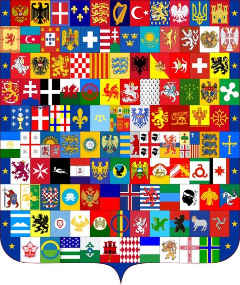 Coat of Arms of Europe by VittorioMatteo. Russians, Germans, Italians, French, English, Irish, Turks, Dutch, Poles, Ukrainians, Spaniards, Scots, Azeris, Portuguese, Romanians, Greeks, Hungarians, Swedes, Kazakhs, Norwegians, Czechs, Armenians, Serbs, Belarusians, Austrians, Bulgarians, Croats, Catalans, Danes, Albanians, Sicilians, Tatars, Swiss, Flemish, Finns, Slovaks, Cornish, Welsh, Romani, Walloons, Georgians, Bretons, Lithuanians, Adyghe, Moldovans,Lombards,Galicians, Piedmontese German Symbols, Macedonian Language, Family Shield, Imaginary Maps, Geography Map, Unique Flags, Ancient Warfare, French English, Manx