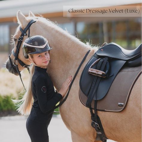 How handsome does Popcorn look with @harlowlunawhite in his Dressage Saddle Pad😍 Head to the website to get yours today! #equitexsaddlepad #thesaddlepadcompany #velvet #luxury #backprotection #harlowlunawhite #matchymatchy #spinalclearance #dressage #equestrianstyle #horsesofinstagram #equitex Harlow Luna White, Harlow White, Hp Sauce, Cute Horse Pictures, Dressage Saddle Pad, Dressage Saddle, Dressage Horses, Saddle Pad, Cute Horses