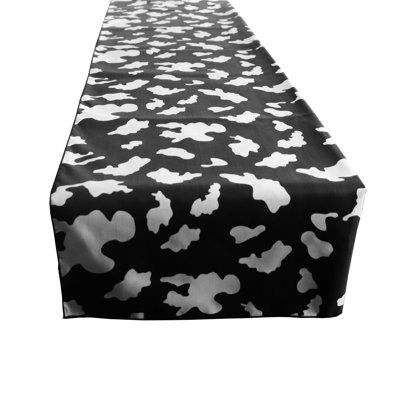 Add a touch of farmhouse charm to your dining table with our Cotton Print Table Runner featuring a classic cow print design. Made of soft and durable cotton, this table runner will protect your table while adding a rustic touch to your decor. Perfect for any animal lover or country home. | Ophelia & Co. Cow Print Table Runner gray, Cotton Blend | C111820033_1077173109 | Wayfair Canada Cow Print Design, Cow Spots, Printed Table Runner, Special Dinner, Farmhouse Charm, Country Home, Gracie Oaks, Cow Print, Dining Room Decor