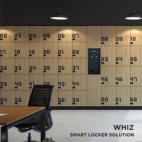 WHIZ, the smart locker solution designed especially for modern open-space offices. Besides its easy-access function via mobile applications, WHIZ offers more security options such as Passcode, Fingerprinting, and RFID, to provide personal storage where everyone can leave their belongings with the peace of mind. . Exclusively at Modernform Furniture Tel : 02-094-9999 Open Space Office, Furniture Fittings, Mobile Applications, Fitted Furniture, Furniture Kitchen, The Peace, Office Home, Mobile Application, Open Space