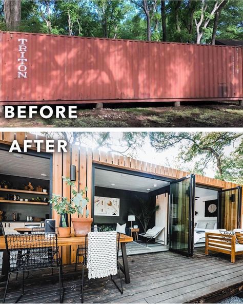 Exteriors Of Instagram on Instagram: “🤯🤯We can’t even believe this shipping container transformation by @jrodgers11 and @joelle_fletcher !! Doors by @glassexpanse .” Joelle Fletcher, Shipping Container Buildings, Working With People, Shipping Container Home Designs, Luxury Door, Container Houses, Shipping Container Home, Container Buildings, Natural Swimming Pools