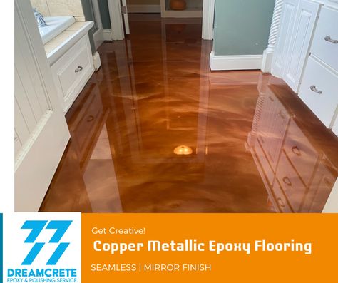 Light Brown Epoxy Floor, Copper Epoxy Floor, Pole Room, Barbershop Ideas, Bar Flooring, Concrete Epoxy, Metallic Epoxy Floor, Epoxy Floors, Garage Floor Epoxy