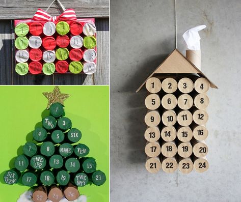 #Klopapierrollen für den #Adventskalender in beliebigen Formen anordnen Advent Diy, Homemade Advent Calendars, Christmas Advent Calendar Diy, Advent Calendars For Kids, Toilet Paper Rolls, Advent Calenders, Diy Calendar, Xmas Deco, Diy Advent Calendar