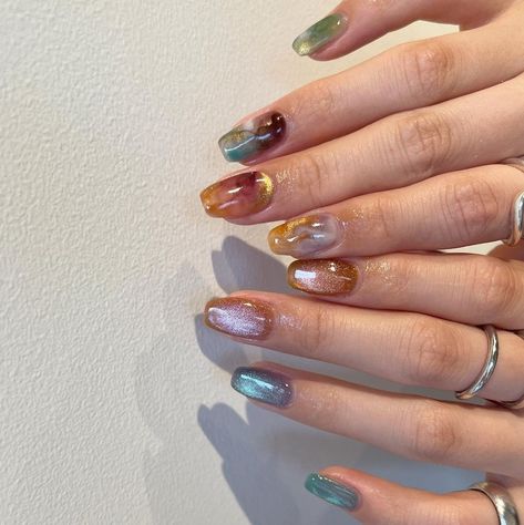 Nail Inspo Fairy, Ethereal Nail Art, Nail Art Spring 2024, Japanese Nails Designs, Japanese Gel Nail Designs, Japanese Inspired Nails, Jelly Nails Gel, Texture Nails, Japanese Gel Nails