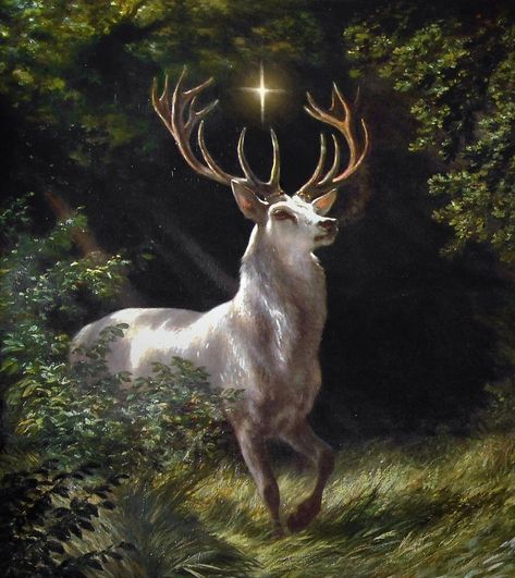 St Hubert, Deer Art, Foto Art, Ethereal Art, Fantasy World, In The Woods, Fantasy Creatures, Traditional Art, Dark Art