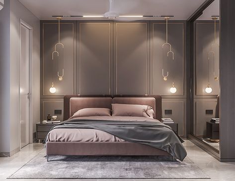 PARENTS BEDROOM DESIGN AND VISUALIZATION, M2K DELHI on Behance Bilik Tidur Mewah, Parents Bedroom, Asma Kat, Bedroom Interior Design Luxury, Parents Room, Modern Bedroom Interior, Bedroom Wall Designs, Dekorasi Kamar Tidur, Luxury Bedroom Master