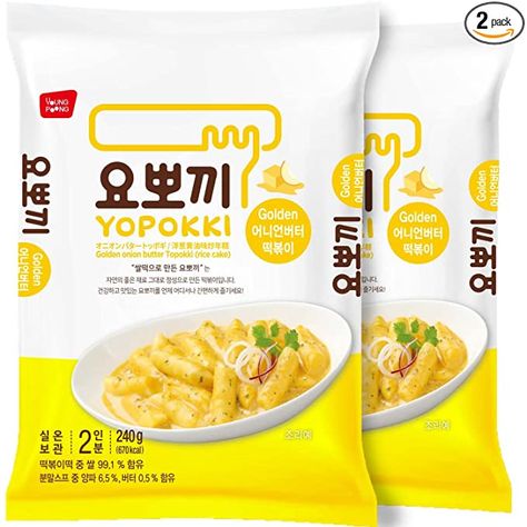 AmazonSmile: Yopokki Onion Butter Tteokbokki Pack I Korean Topokki Instant Retort Rice Cake (Pack of 2, Onion Butter Flavored Sauce) Korean Snack : Grocery & Gourmet Food Tteokbokki Packaging, Instant Tteokbokki, Cheese Tteokbokki, Food Tteokbokki, Onion Butter, Korean Rice Cake, Red Pepper Paste, Spicy Rice, Korean Snacks