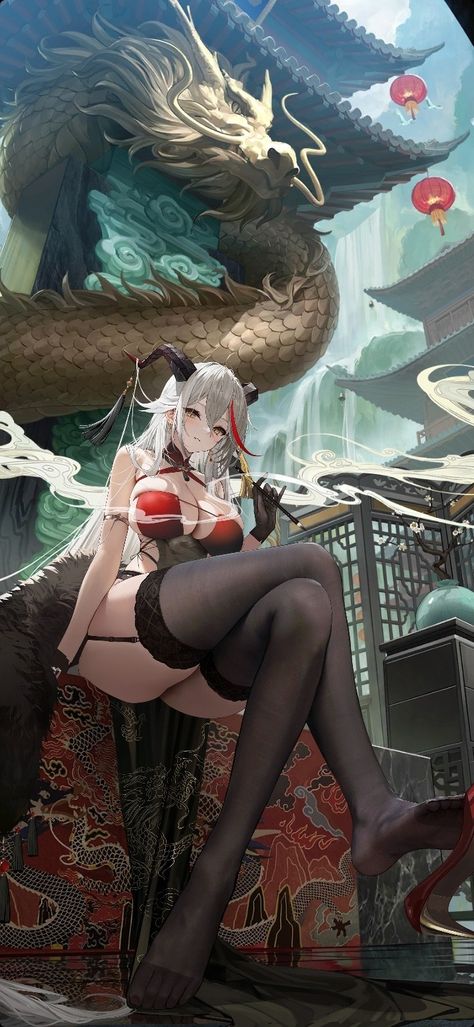 Golden Dragon, Gold And Red, Azur Lane, Anime Artwork Wallpaper, Cute Anime Profile Pictures, Anime Girlxgirl, Anime Dragon Ball Super, Anime Life, Anime Poses