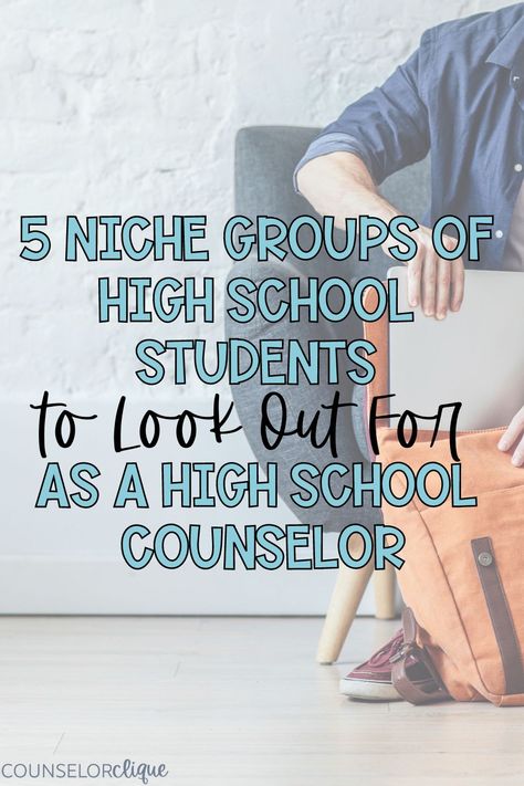 Your job as a high school counselor is a juggling act as you try to manage caring for all of the many groups of your high school students. You have the students who come to see you on their own when they need help. You’ve got students who you have to chase down to offer them help. Here are 5 groups of high school students to look out for and some examples of school counseling services you could provide for them! #counselorclique School Counselor High School, College Counseling Office, High School Counselors Office, High School Counseling Office, High School Guidance Counselor, Your Time Will Come, School Guidance Counselor, School Counsellor, School Counseling Office