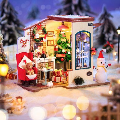 All Posts • Instagram Diy Miniature House, Christmas Patio, Snow House, Santa And His Reindeer, Kit Christmas, Hanging Garland, Dollhouse Kits, Star Diy, House Diy