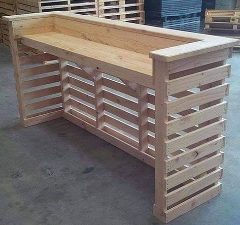 Pallet Bar Diy, Furniture Dresser, Wood Wall Bathroom, Pallet Patio Furniture, Pallet Patio, 100 Dollars, Wood Pallet Wall, Wooden Pallet Furniture, Pallet Decor