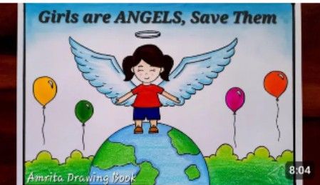 Save The Girl Child Drawing, Beti Bachao Beti Padhao Drawing, Beti Bachao Beti Padhao, Very Easy Drawing, Child Drawing, Sketch Images, Creative Drawings, Pencil Sketch Images, Doodles Drawings