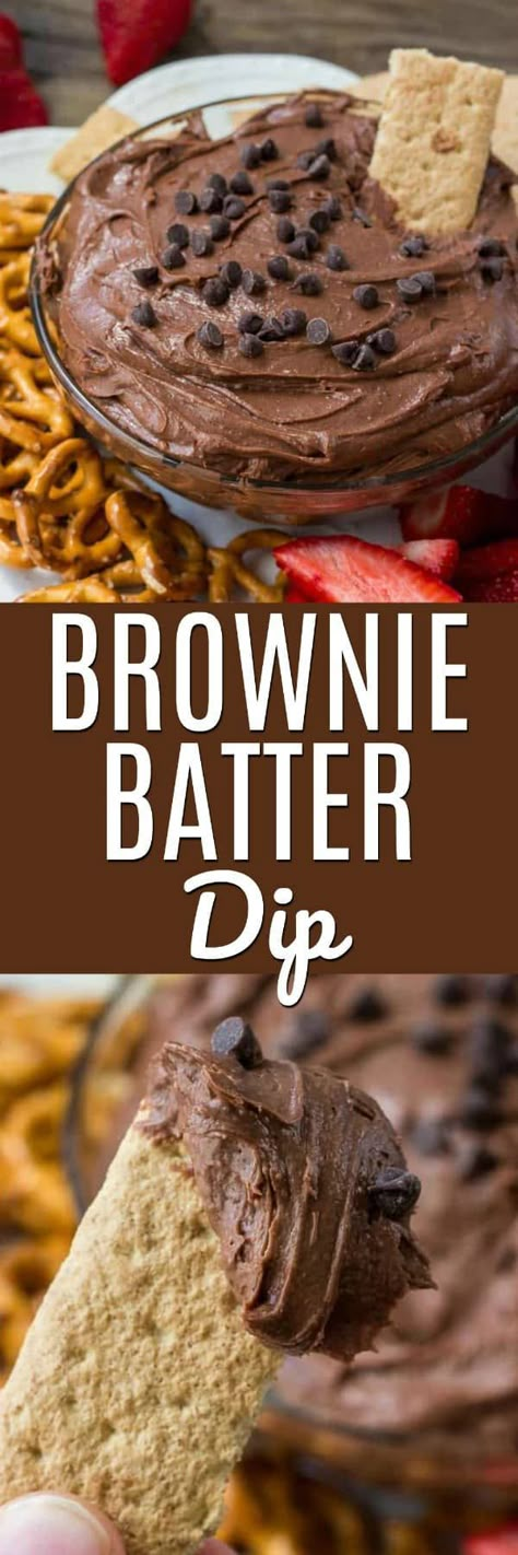 Brownie batter dip is the most decadent, delicious, easy way to eat brownies. It's extra smooth and creamy, super chocolate-y and the perfect treat for parties and get-togethers. #dip #dessertdip #browniebatter #rawbrowniedough #raw #noeggdessert #rawdoug Sweet Dips For Parties Simple, Easy Brownie Batter Dip, Brownie Batter Dip, Dessert Dip, Baked Dessert, Cheesecake Dip, Sweet Dips, Dessert Dips, Best Brownies