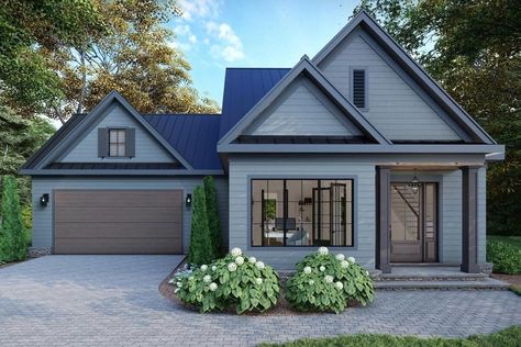 American House Plans, American House, Casa Exterior, Cottage Plan, Craftsman Style House Plans, Primary Bedroom, American Home, Modern Farmhouse Plans, Cottage House Plans