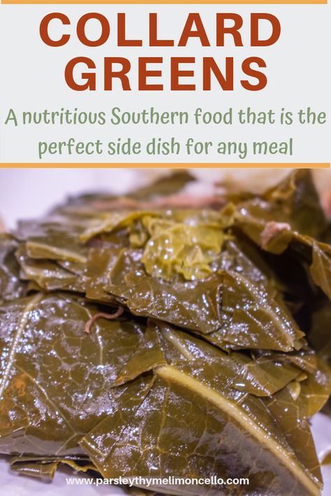 A nutritious Southern comfort food that is a delicious side dish to any meal Greens Recipe Soul Food, Southern Style Collard Greens, Trendy Recipes, Southern Foods, Soul Food Recipes, Collard Greens Recipe, Recipes Southern, Southern Dinner, New Orleans Recipes