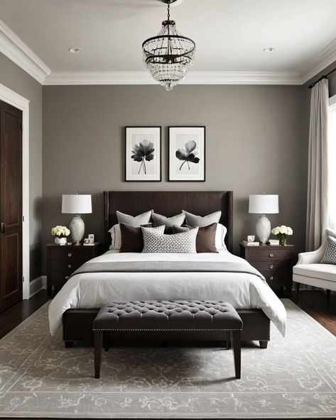 Beige And Grey Bedroom, Glamorous Bedroom Decor, Small Guest Bedroom Ideas, Brown Bedroom Decor, Modern Guest Bedroom, Taupe Bedroom, Small Guest Bedroom, Guest Bedroom Decor, Beige Bedroom