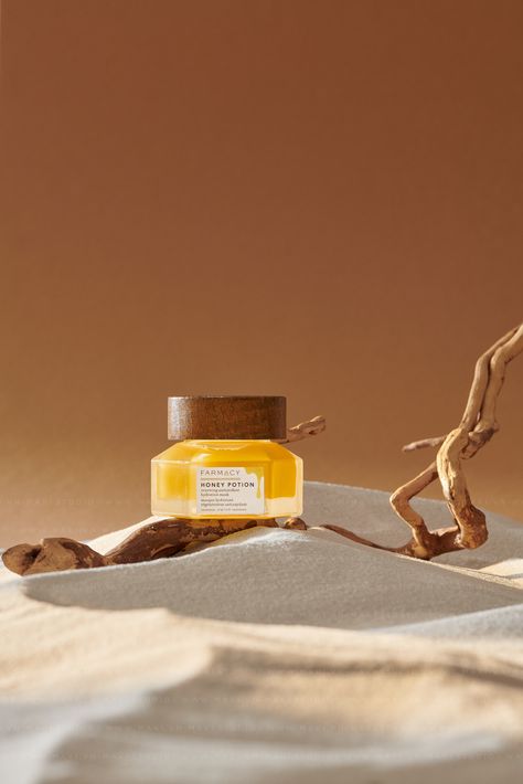 Desert Concept Cosmetic on Behance One Light Product Photography, Desert Still Life Photography, Desert Product Shoot, Skincare Studio Photography, Desert Set Design, Desert Branding Design, Skincare Campaign Advertising, Desert Product Photography, Organic Product Photography