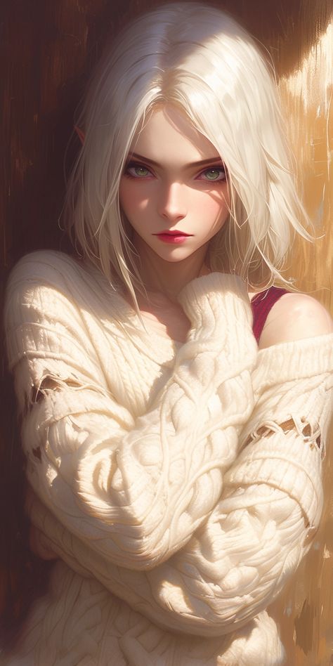 Created with Midjourney Ai #Character #Fantasy #Anime #cartoon #cyberpunk #sci-fi Albino Woman Character Art, Short White Hair Character, White Haired Woman, Short White Hair, Angel Artwork, Cyberpunk Girl, Female Character Concept, Character Inspo, Warrior Girl