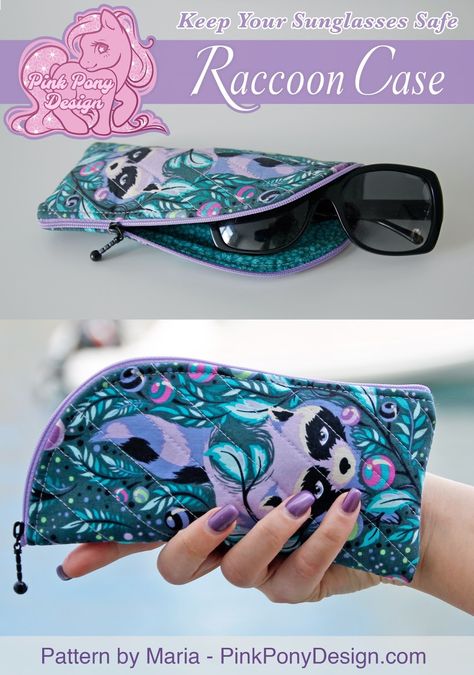 Pony Design, Diy Sunglasses, Handmade Holiday Gifts, Quilt Sewing Patterns, Free Pdf Sewing Patterns, Sewing Bags, Glass Case, Sewing Projects For Beginners, Sewing Gifts