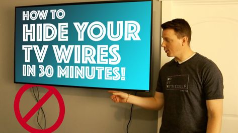 How to Hide Your TV Wires in 30 Minutes – DIY Home Improvement and Projects | LRN2DIY Tv Cord Cover, Hide Electrical Cords, Hide Tv Cords, Hide Your Tv, Hide Tv Cables, Hide Tv, Tv Cords, Tv Lift Cabinet, Hide Cords