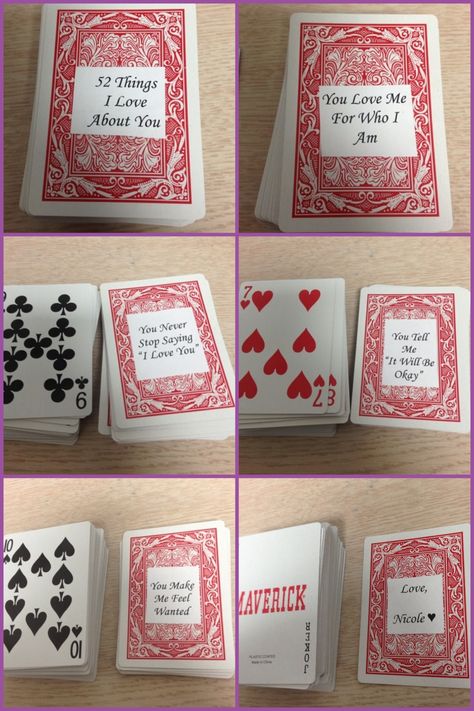 Thanks Pinterest! Used this idea for Valentine's Day! DIY! Playing Card Crafts, St Valentines Day, Personalised Gifts Diy, Happy Hearts Day, Diy Anniversary, Photo Boxes, Cute Couple Gifts, Gift Inspo, Cadeau Diy