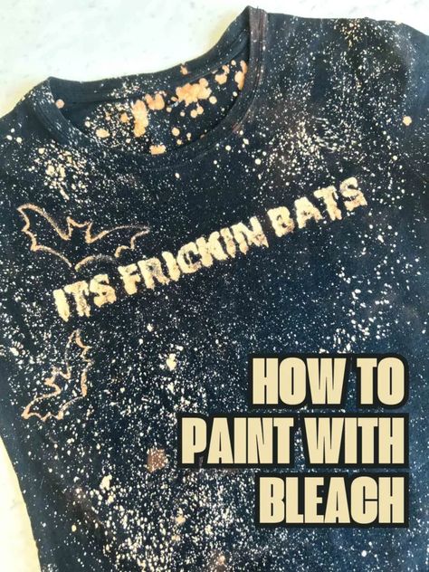 Painting with bleach might not be the first technique that comes to mind when you think of creating art, but it's surprisingly simple! Paint With Bleach, Painting With Bleach, Goth Vibes, Moody Interiors, Diy Yarn Crafts, Diy Crafts Home, Diy Yarn, Natural Dyeing, Halloween Porch