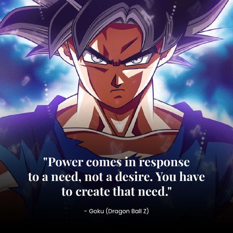 Goku is wise as always. #quotesanime #animequotesandsayings #quotes #quoteoftheday #inspirationalthoughts Goku Motivational Quotes, Goku Quotes Inspiration, Dragon Ball Quotes, Goku Quotes, Dbz Quotes, Anime Quotes About Life, Balls Quote, Behavior Reflection, Villain Era