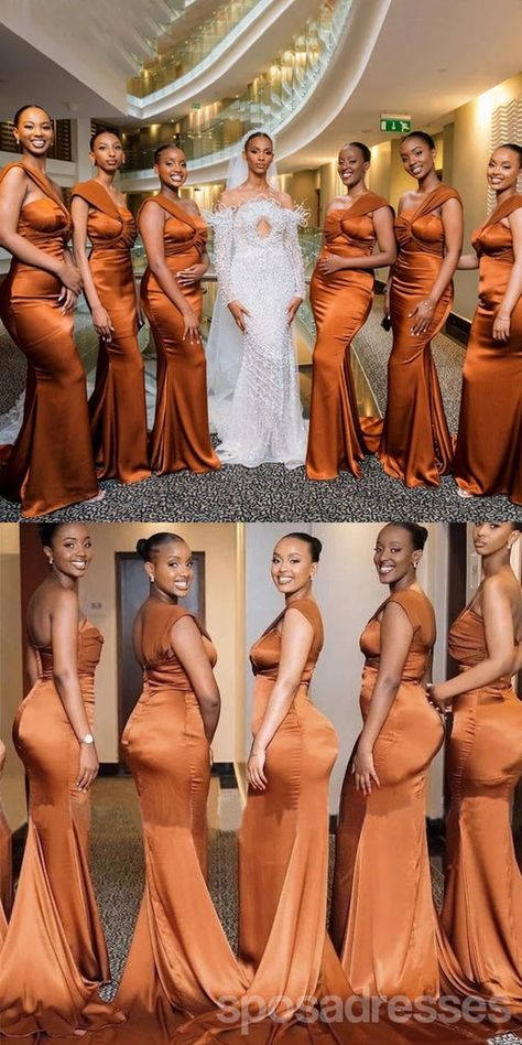 Sexy Burnt Orange Mermaid One Shoulder Maxi Long Mismatched Bridesmaid – SposaDresses Orange Mermaid, Burnt Orange Bridesmaid Dresses, Orange Wedding Themes, Cheap Bridesmaid Dresses Online, Orange Bridesmaid, Orange Bridesmaid Dresses, Wedding Binder, Mermaid Bridesmaid, Mismatched Bridesmaid Dresses