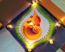 Happy Diwali Rangoli, Ganesha Rangoli, Rangoli Designs For Competition, Indian Rangoli Designs, Rangoli Designs Simple Diwali, Latest Rangoli, Easy Rangoli Designs Diwali, Rangoli Designs Latest, Simple Rangoli Designs Images