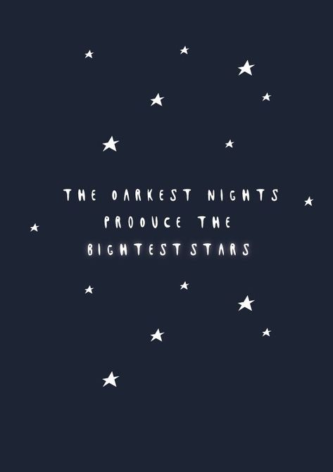 The darkest nights produce the brightest stars #motivation #motivationalquotes Star Quotes, Motivation Positive, Quotes Thoughts, Trendy Quotes, Deep Quotes, Quotes Positive, Quote Aesthetic, Pretty Words, The Words