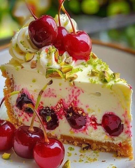 Chef Carla Hall Recipes | Luscious Lemon-Lime Cherry Pistachio Cheesecake 🍋🍒💚 | Facebook Carla Hall Recipes, Pistachio Cheesecake Recipe, Cherry Pistachio, Pistachio Cheesecake, Carla Hall, Cherry Cheesecake, Graham Cracker, Graham Cracker Crumbs, Lemon Lime